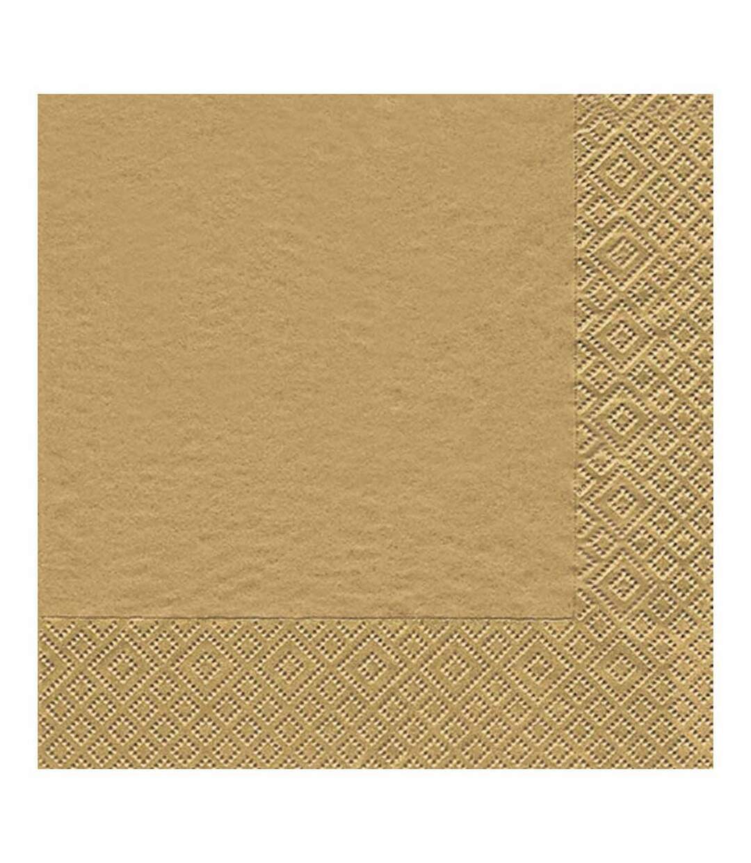 Lot de 20 Serviettes en Papier Cocktail 33x33cm Or-1