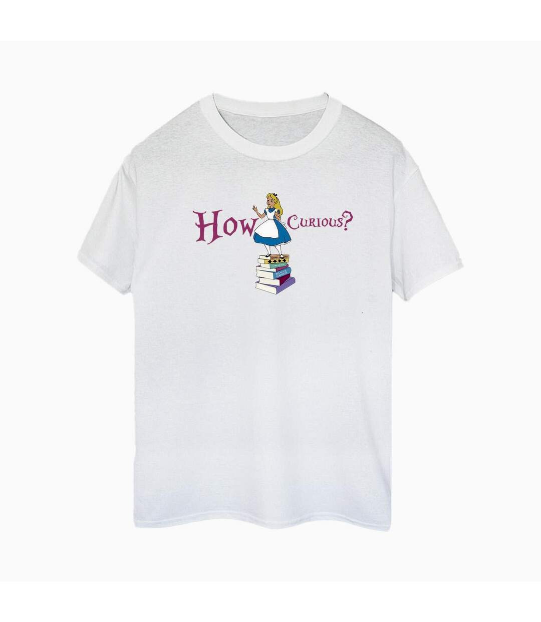 Disney - T-shirt ALICE IN WONDERLAND HOW CURIOUS - Femme (Blanc) - UTBI8866-1