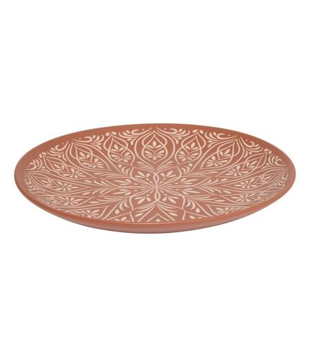 Lot de 6 Assiettes Plates en Céramique Inès 27cm Terracotta