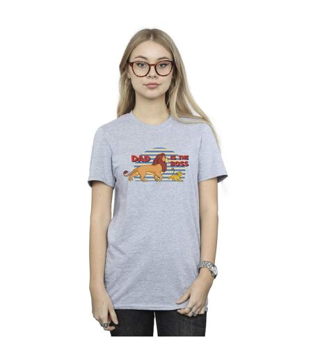Disney Womens/Ladies The Lion King Dad Boss Cotton Boyfriend T-Shirt (Gris sportif) - UTBI29547