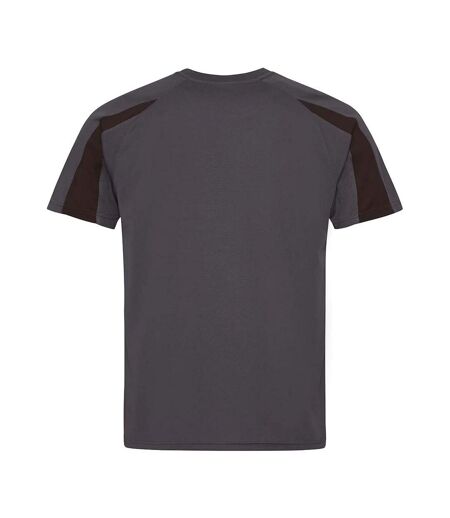 AWDis Cool Mens Contrast Moisture Wicking T-Shirt (Charcoal/Jet Black)