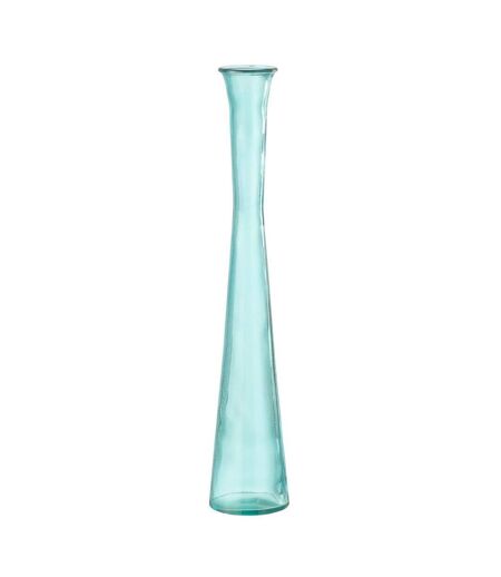 Vase Tube en Verre Stripe 51cm Bleu Aqua
