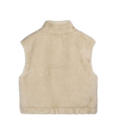 Gilet sans manches effet fourrure beige femme teddy smith lou