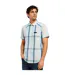 Mens Checked Fitted Short-sleeved Shirt Yellow Blue Bench-1