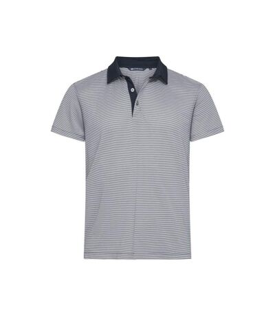 Mens Virtue Stripes Polo Shirt Dark Navy Cutter & Buck