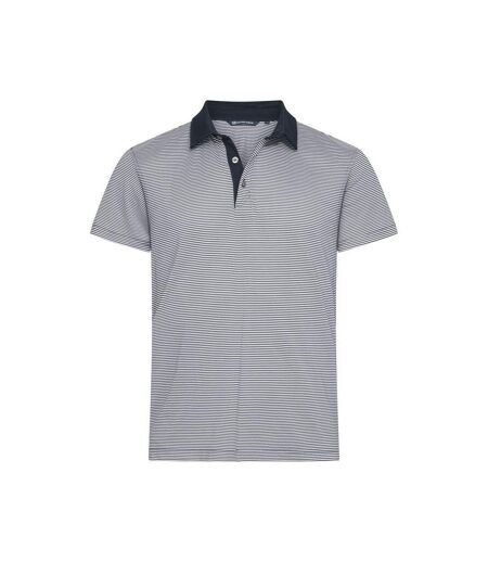Mens Virtue Stripes Polo Shirt Dark Navy Cutter & Buck
