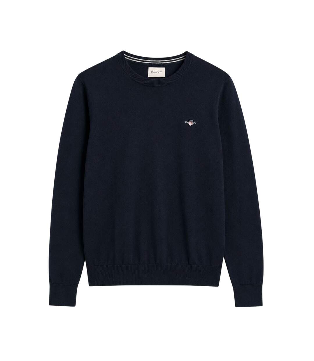 Mens Cotton Crew Neck Jumper Evening Blue Gant-2