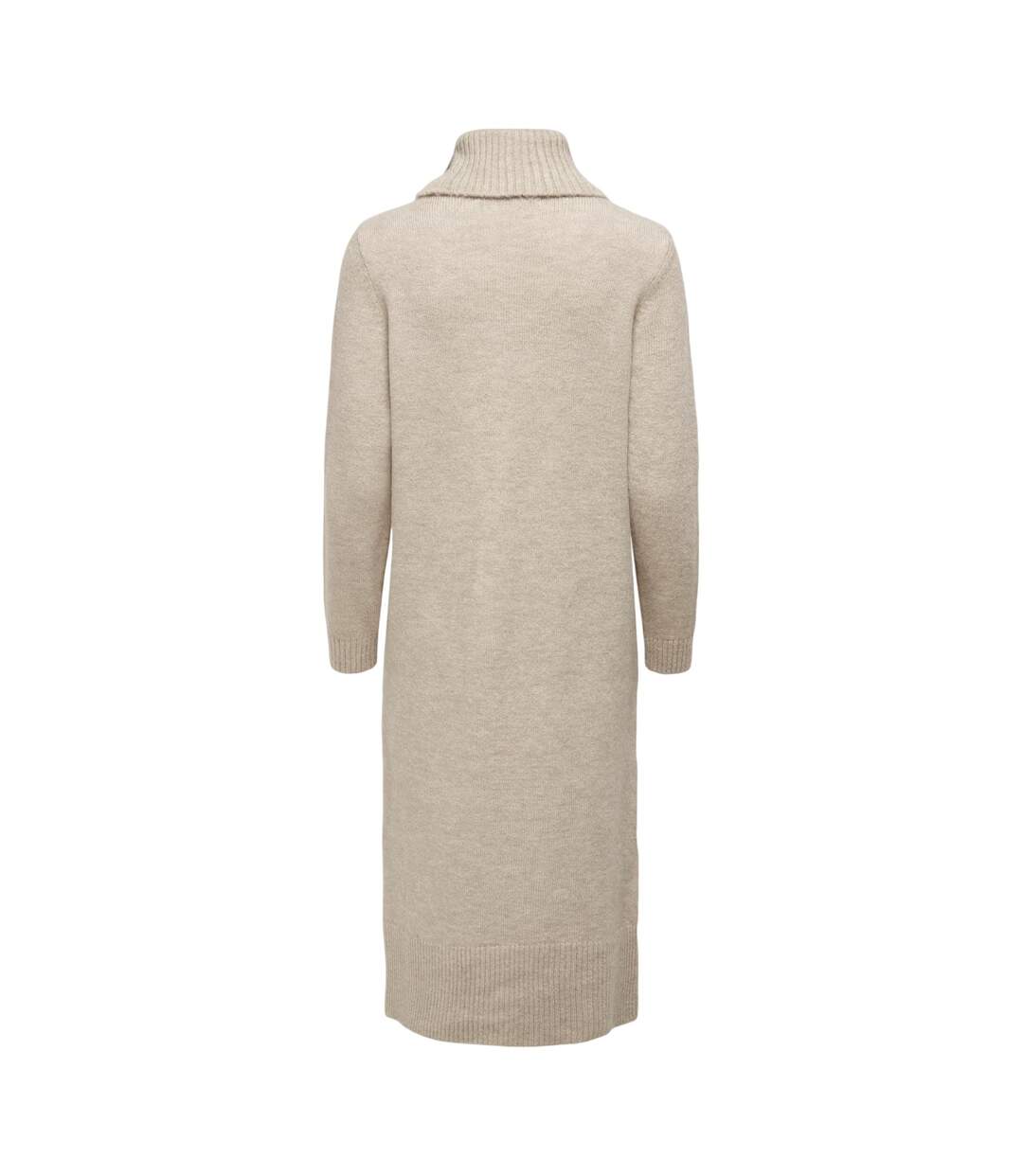 Womens/ladies Cowl Neck Sweater Dress Pumice Stone Only-3