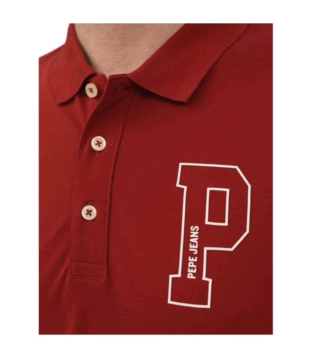 Polo Motif/style Logo Homme Rouge Foncé Pepe Jeans-3