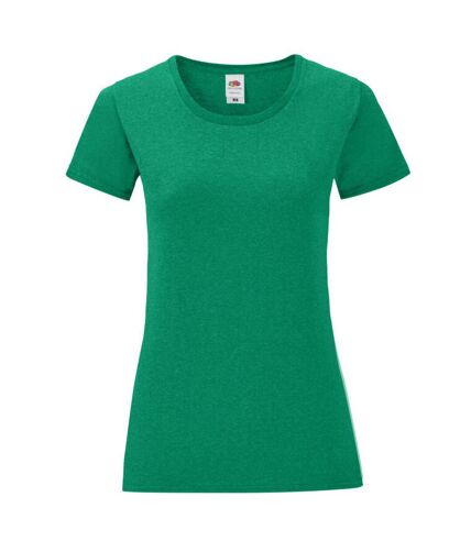 T-shirt iconic femme vert chiné Fruit of the Loom