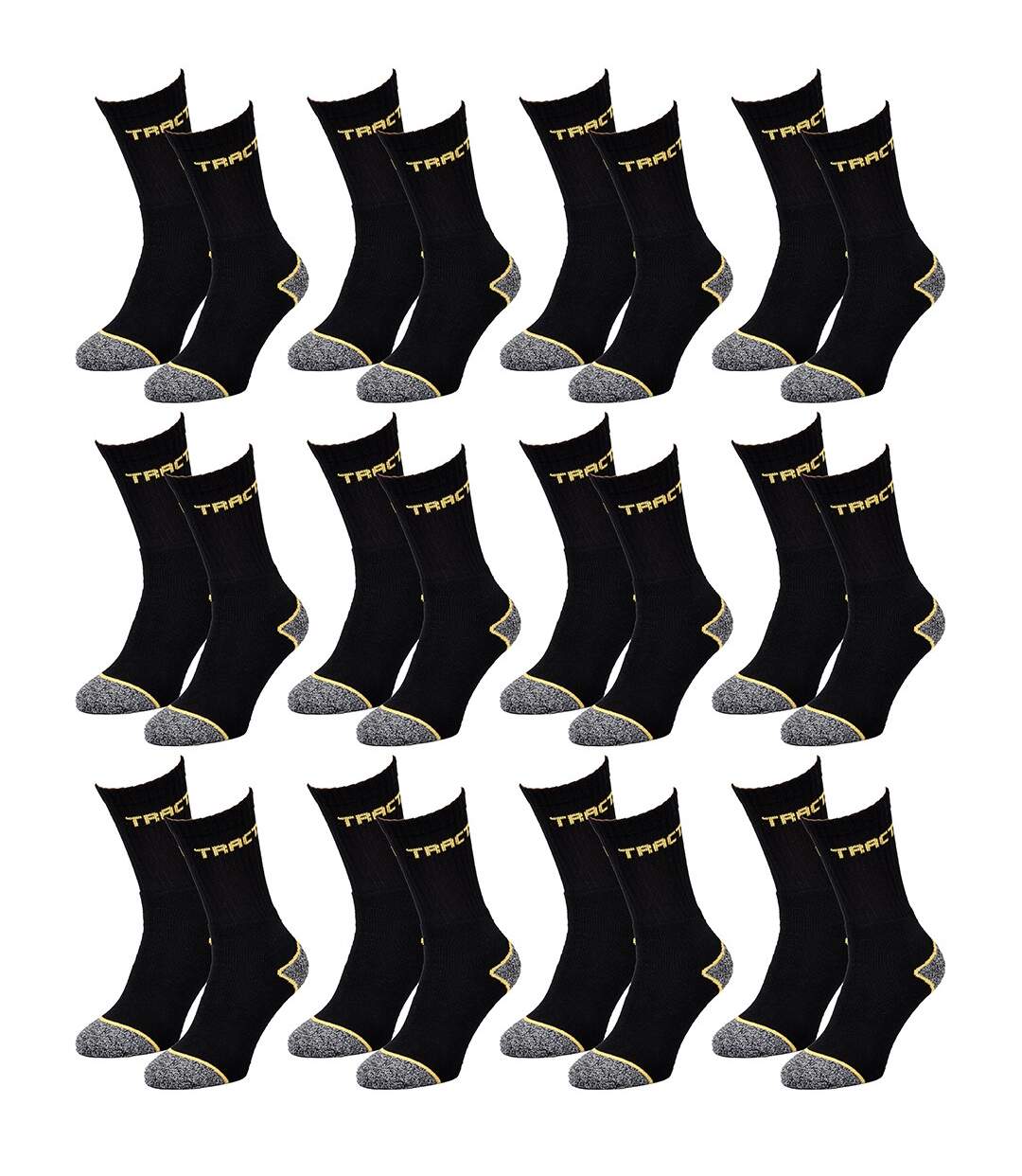 Chaussettes de Travail TRACTO pour Homme Résistance et Qualité Pro Pack de 12 Paires 2104