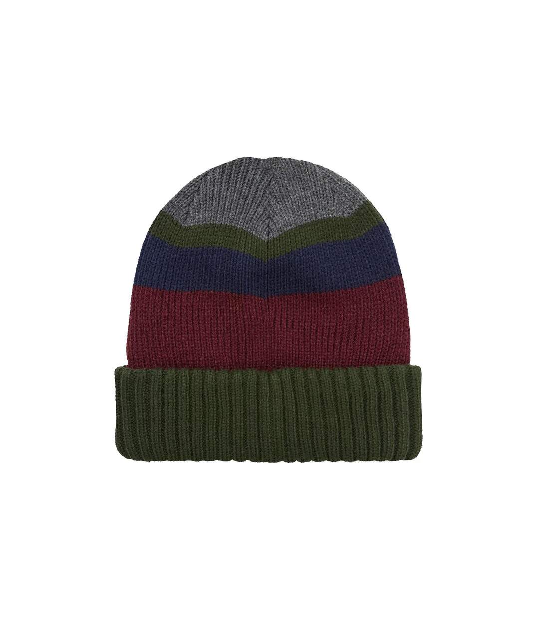 Mens & Ladies Waterproof Thermal Roll Cuff Striped Beanie Hat-2