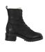 Womens/ladies Leather Block Heel Combat Boots Black Dune London-1