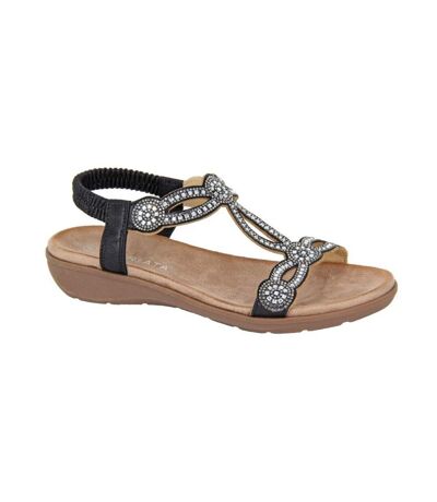 Cipriata Womens/Ladies Giada Shimmer Sandals (Black) - UTDF2417