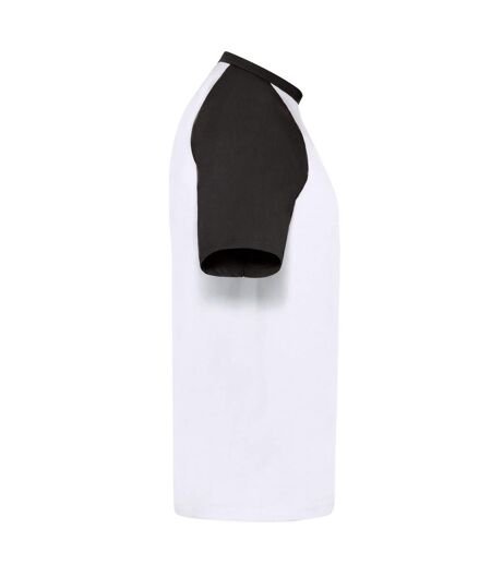 T-shirt Adulte Blanc Noir Fruit Of The Loom