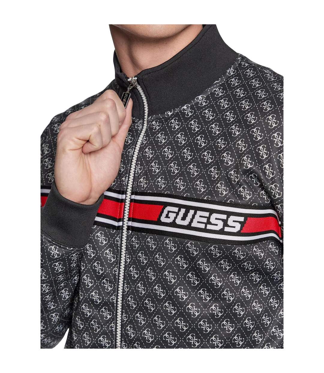 Haut De Survêtement Motif/style Monogramme Homme Noir Guess-2
