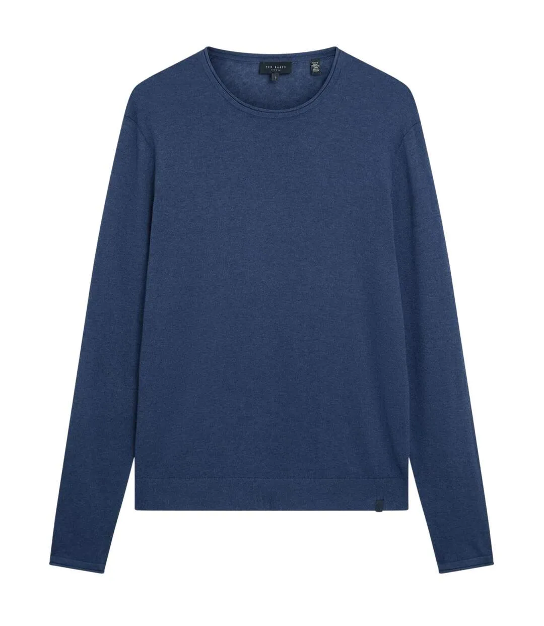 Mens Linen Blend Crew Neck Jumper Mid Navy Ted Baker-2