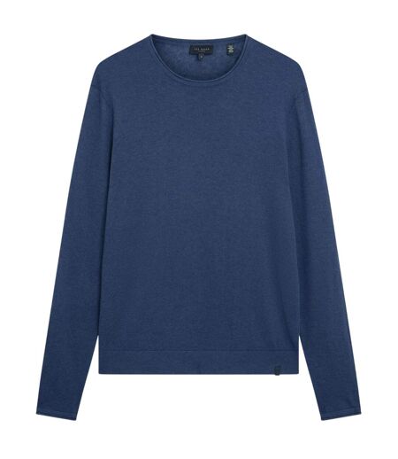 Mens Linen Blend Crew Neck Jumper Mid Navy Ted Baker