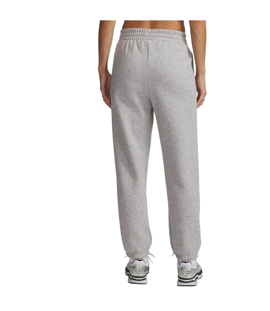 Womens/ladies Performance Fleece Tapered Tracksuit Bottoms Grey Under Armour-2