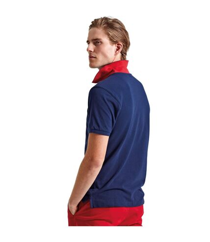 Polo classique homme bleu marine/rouge Asquith & Fox