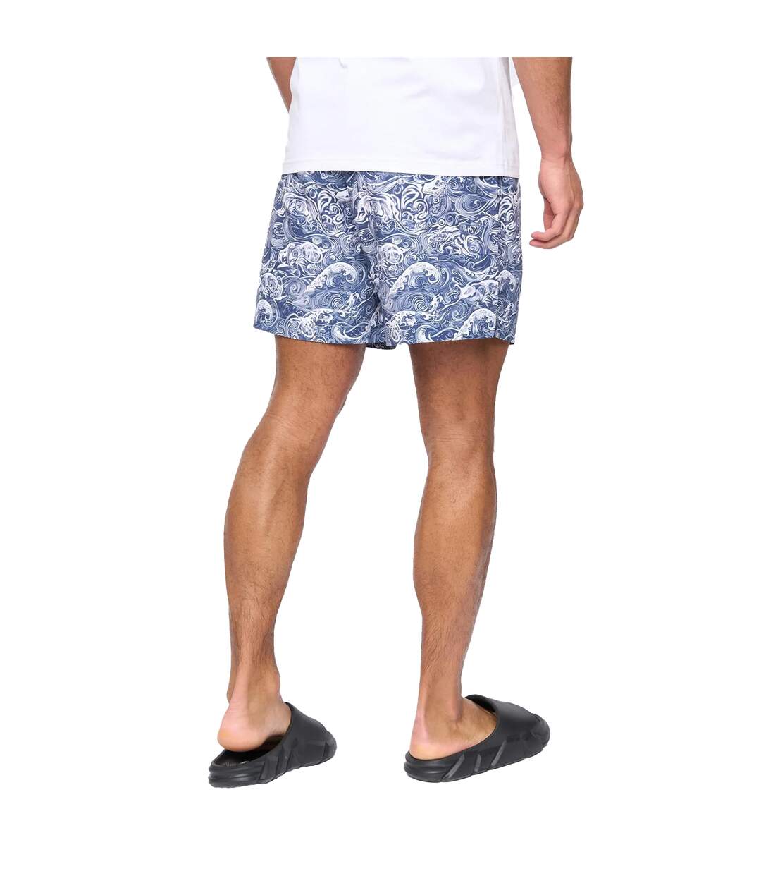 Mens Wave Polyester Regular Summer Swim Shorts Navy Henleys-3
