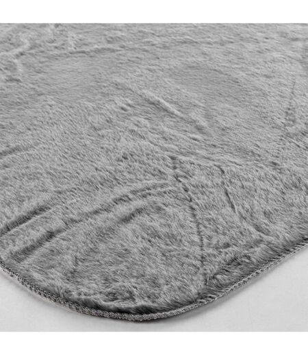 Tapis Imitation Fourrure Réglisse 60x90cm Gris