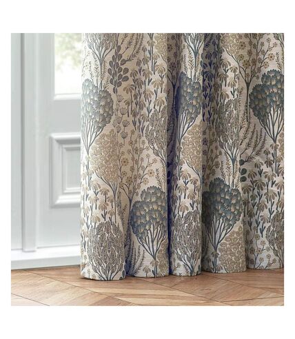 Ophelia jacquard floral pencil pleat curtains 168cm x 229cm wedgewood Wylder