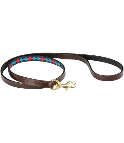 Weatherbeeta Polo Leather Dog Lead (Beaufort Brown/Emerald Green/Pink/Blue) (Medium) - UTWB1577