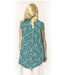 Tunique éclatante à  Fleurs Vertes - Blouse Sans Manches pour Femme-2