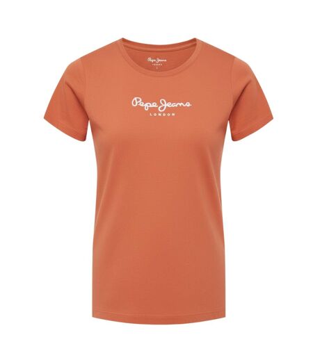 T-shirt Motif/style Logo Femme Orange Pepe Jeans