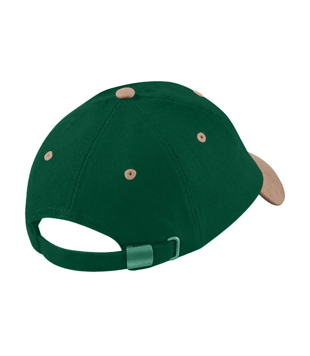 Casquette de baseball 100% coton épais adulte unisexe vert forêt/taupe Beechfield-3