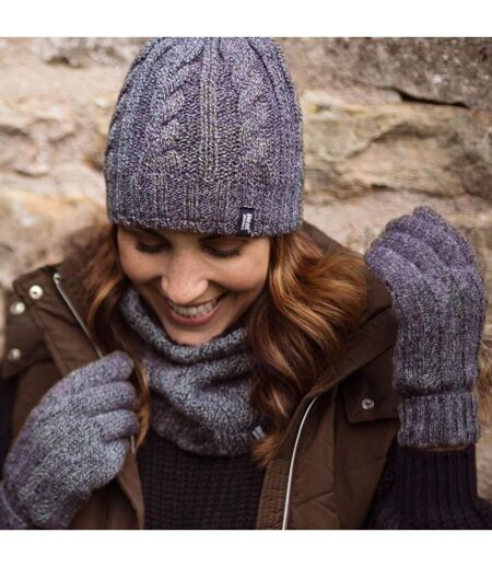 Ladies Fleece Lined Thermal Hat & Gloves Set for Winter