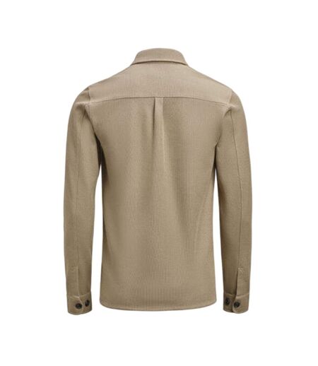 Mens Hicksville Long-sleeved Overshirt Khaki Brown James Harvest