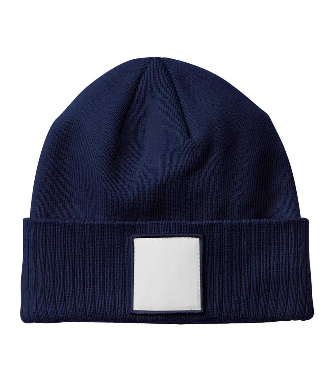 Bonnet Bleu Marine Oxford Blanc Beechfield-2