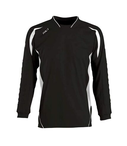 SOLS Mens Azteca Long Sleeve Goalkeeper / Football Shirt (Black/White) - UTPC467