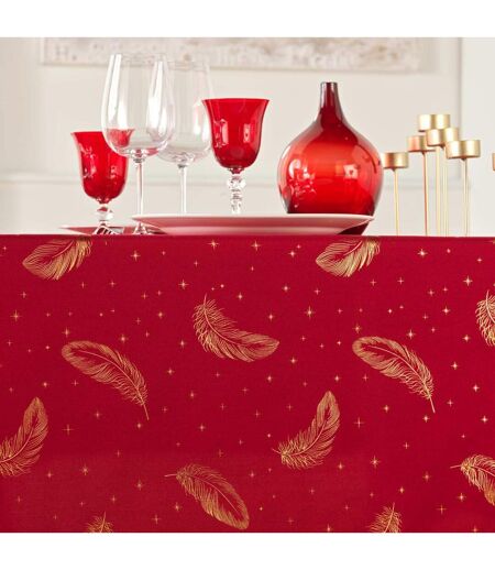 Nappe Imprimé Métallisé Adora 140x240cm Rouge & Or