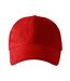 Childrens/kids 6 Panel Baseball Cap Red Malfini-3