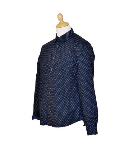 Chemise homme manches longues de couleur bleu nuit