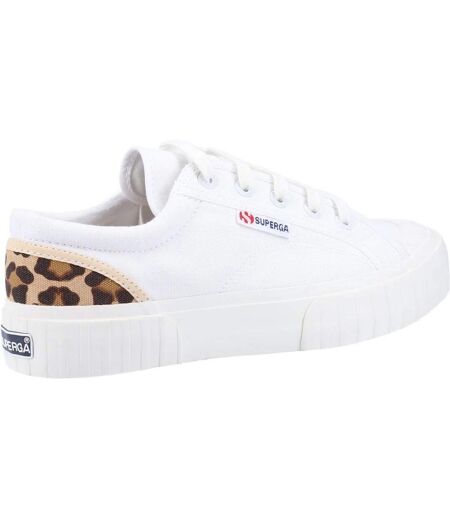 Womens/ladies Stripe Trainers White Superga