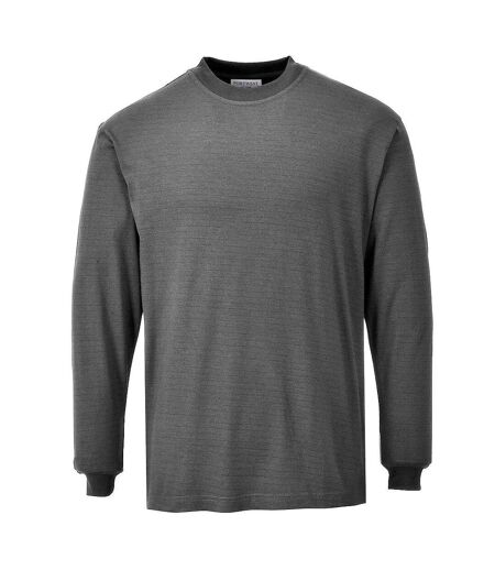 Portwest Mens Flame Resistant Anti-Static Long-Sleeved T-Shirt (Gray) - UTPW586