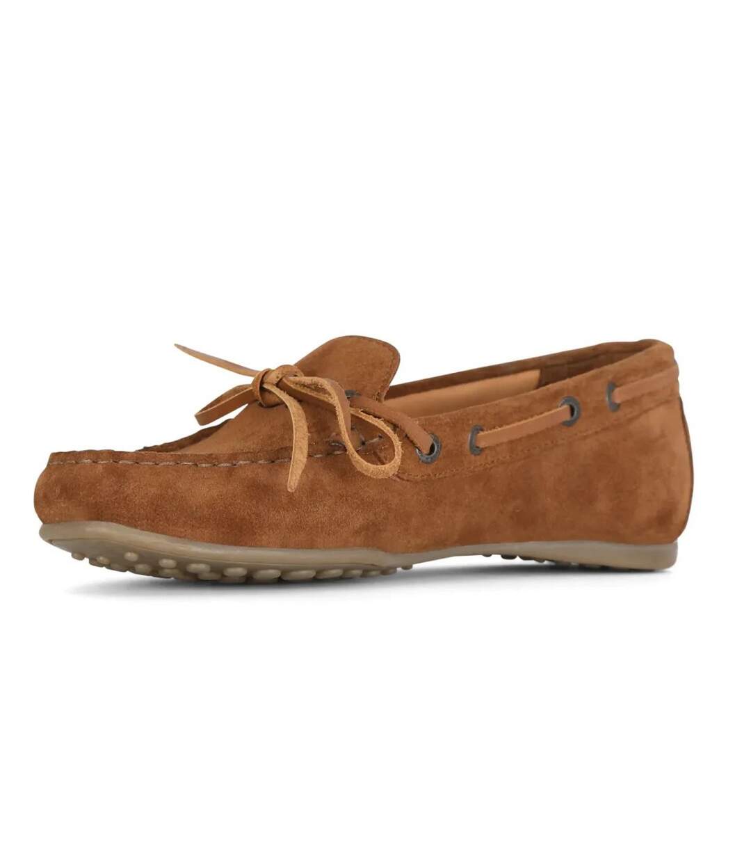 Womens/ladies sofia suede moccasins tan Moretta-2