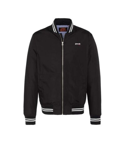 Veste noir homme schott blouson college - l