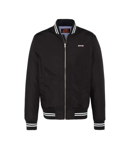 Veste noir homme schott blouson college - l