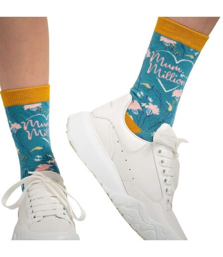 1 Pack Ladies Novelty Mum in a Million Bamboo Socks