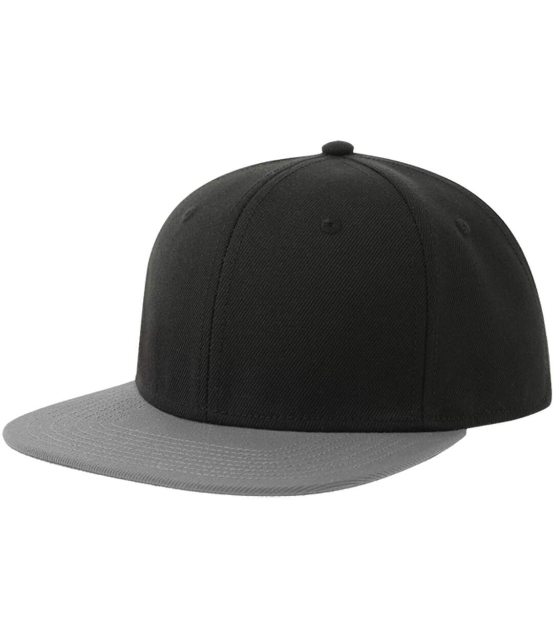 Contrast Sustainable Flat Peak Snapback Cap Black Grey Atlantis-2
