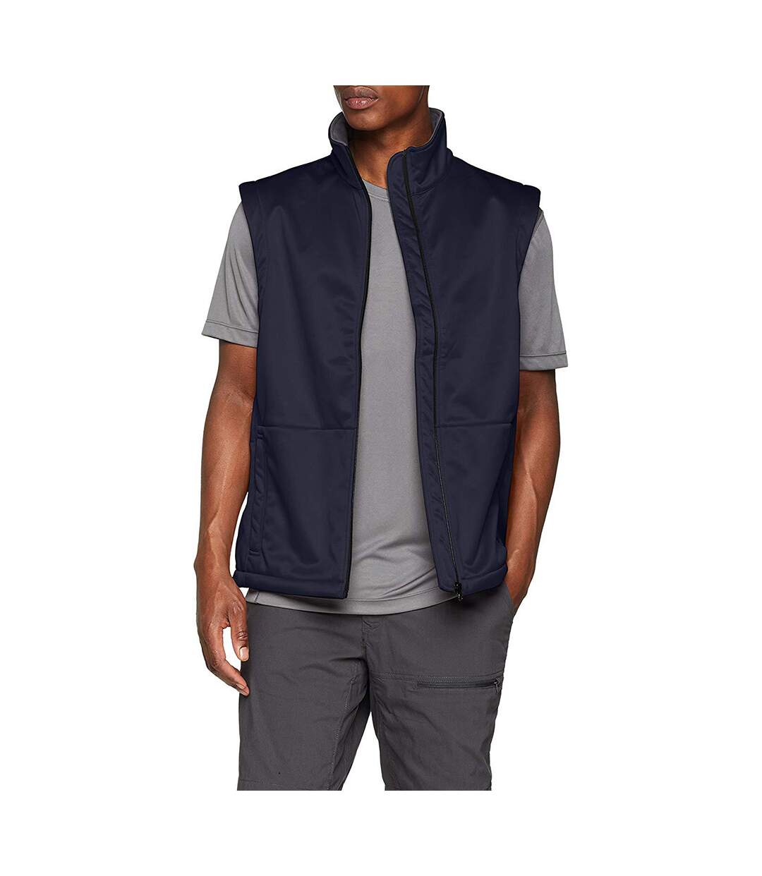 Veste Sans Manches En Softshell Homme Bleu Marine Result-1