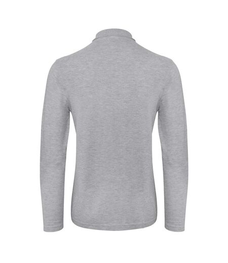 Pack of 2  Id.001 mens long sleeve polo  taupe grey B&C