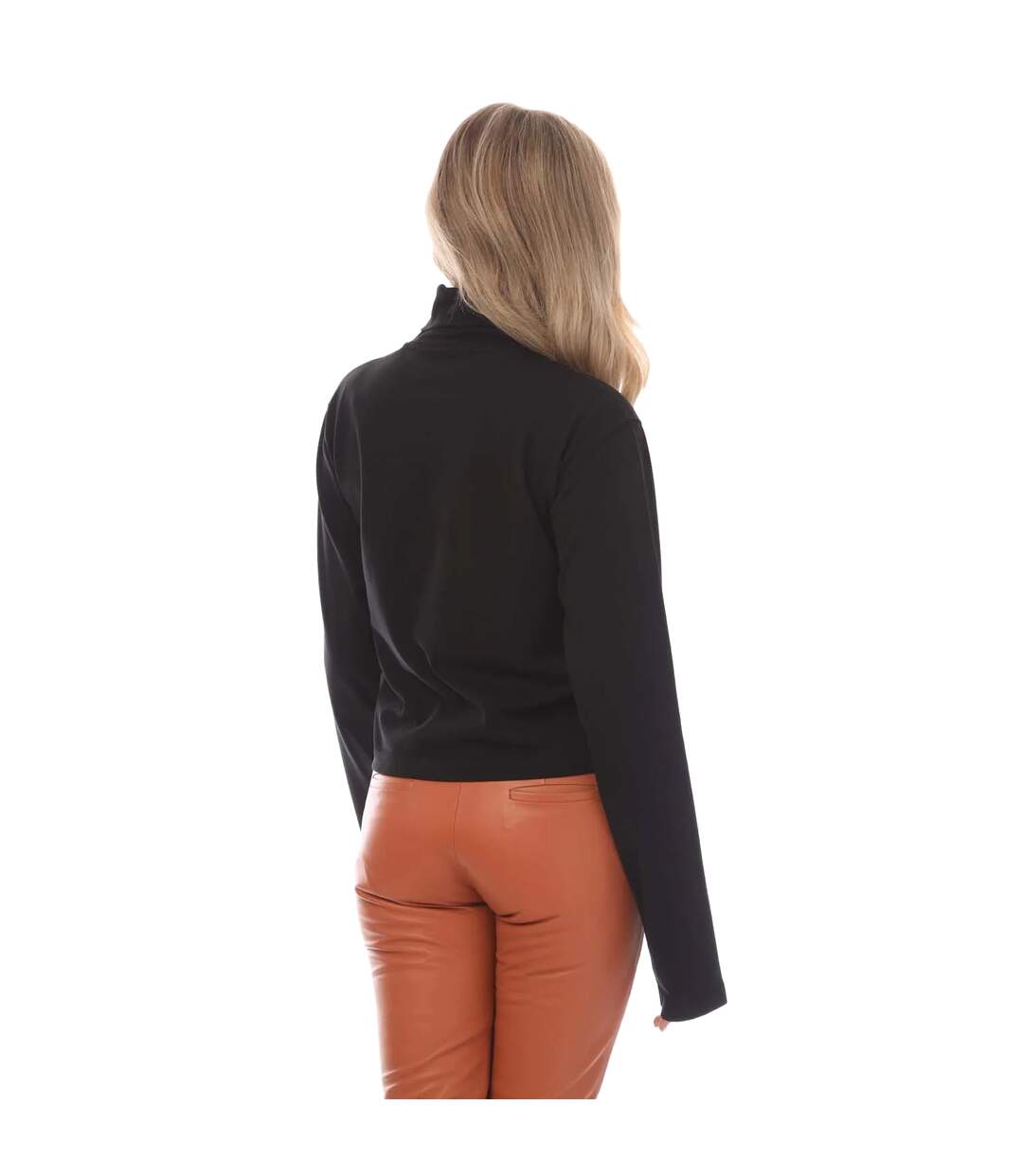 Womens/ladies roll neck long-sleeved t-shirt black/white Heron Preston-2