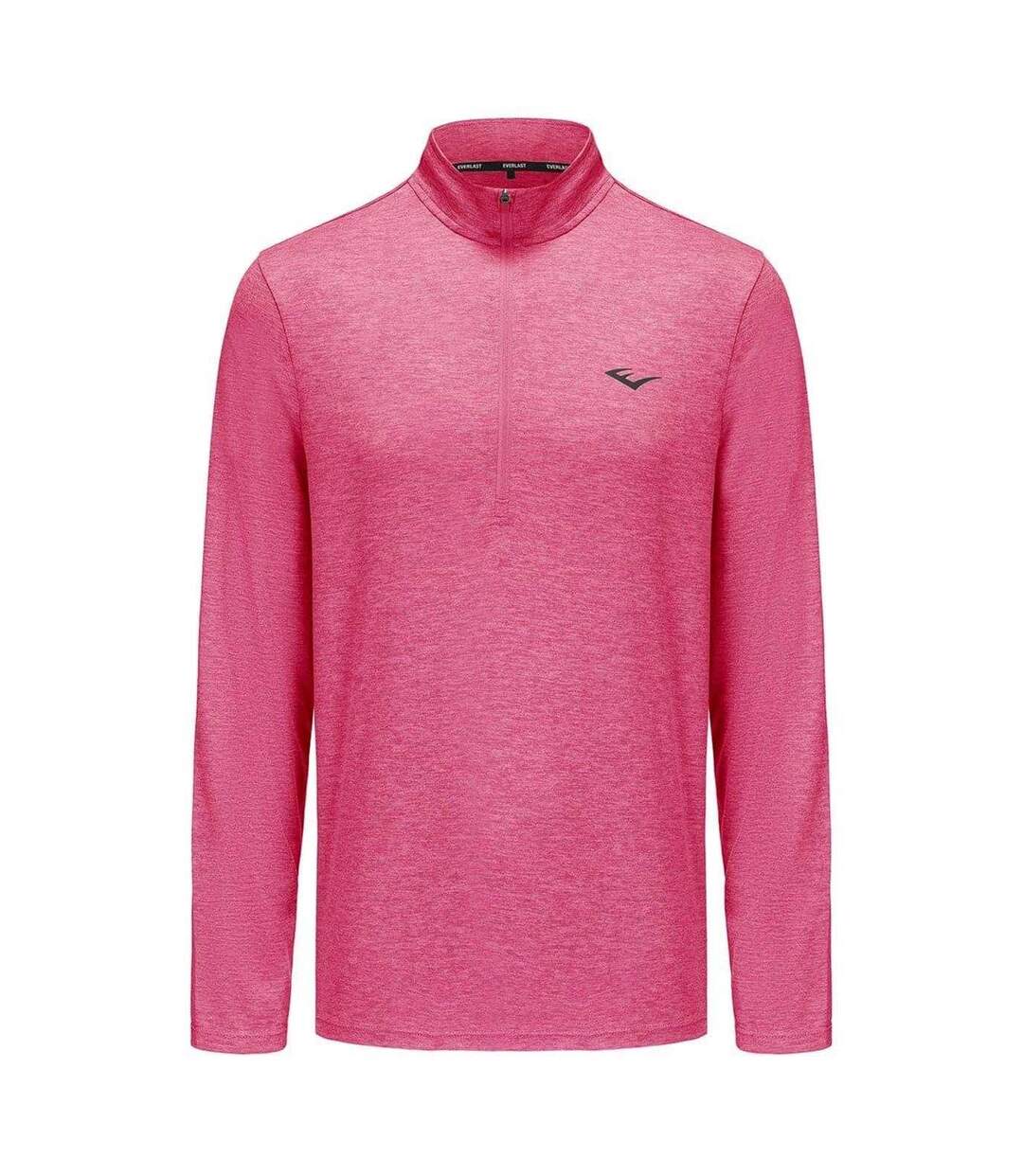 Mens Mock Neck Regular Long-sleeved Top Pink Marl Everlast-1