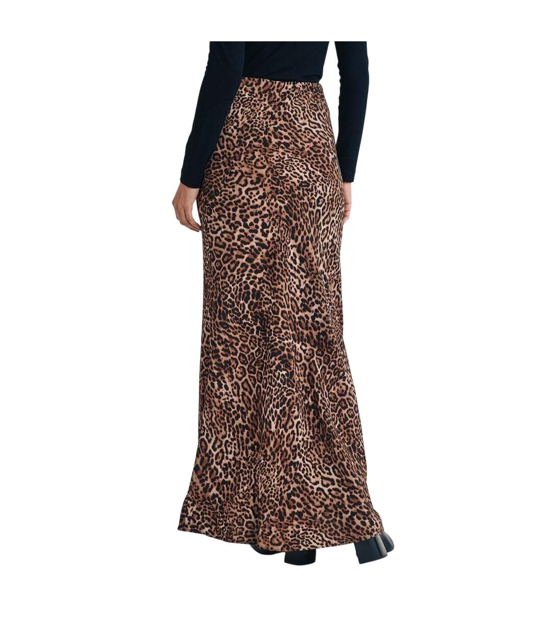 Womens/ladies Peyton Leopard Print Maxi Skirt Brown Nobody´s Child-3